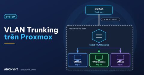 Cấu hình VLAN Trunking trên Proxmox nhờ tính năng VLAN Aware