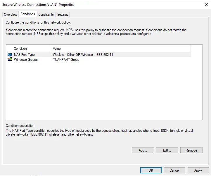 Specify Conditions