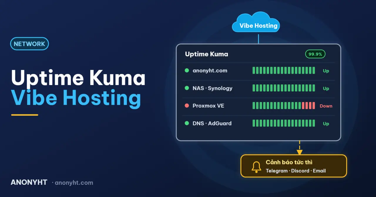 Triển khai Uptime Kuma lên Vibe Hosting của Nhân Hòa chỉ bằng giao diện web